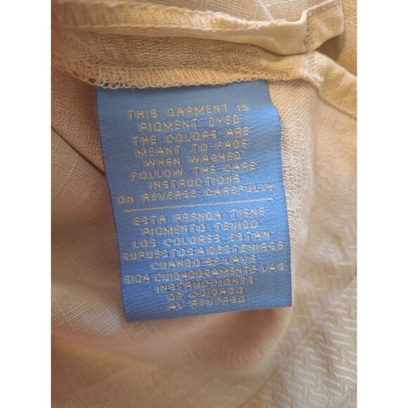 Bermuda Bay Men Silk Button Up Shirt M Yellow Short Sleeve Tropical Design Beach - Picture 5 of 8